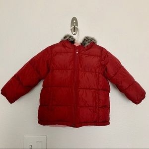 🛍 Toddler Girls | Puff Zip Up Jacket Maroon 3t